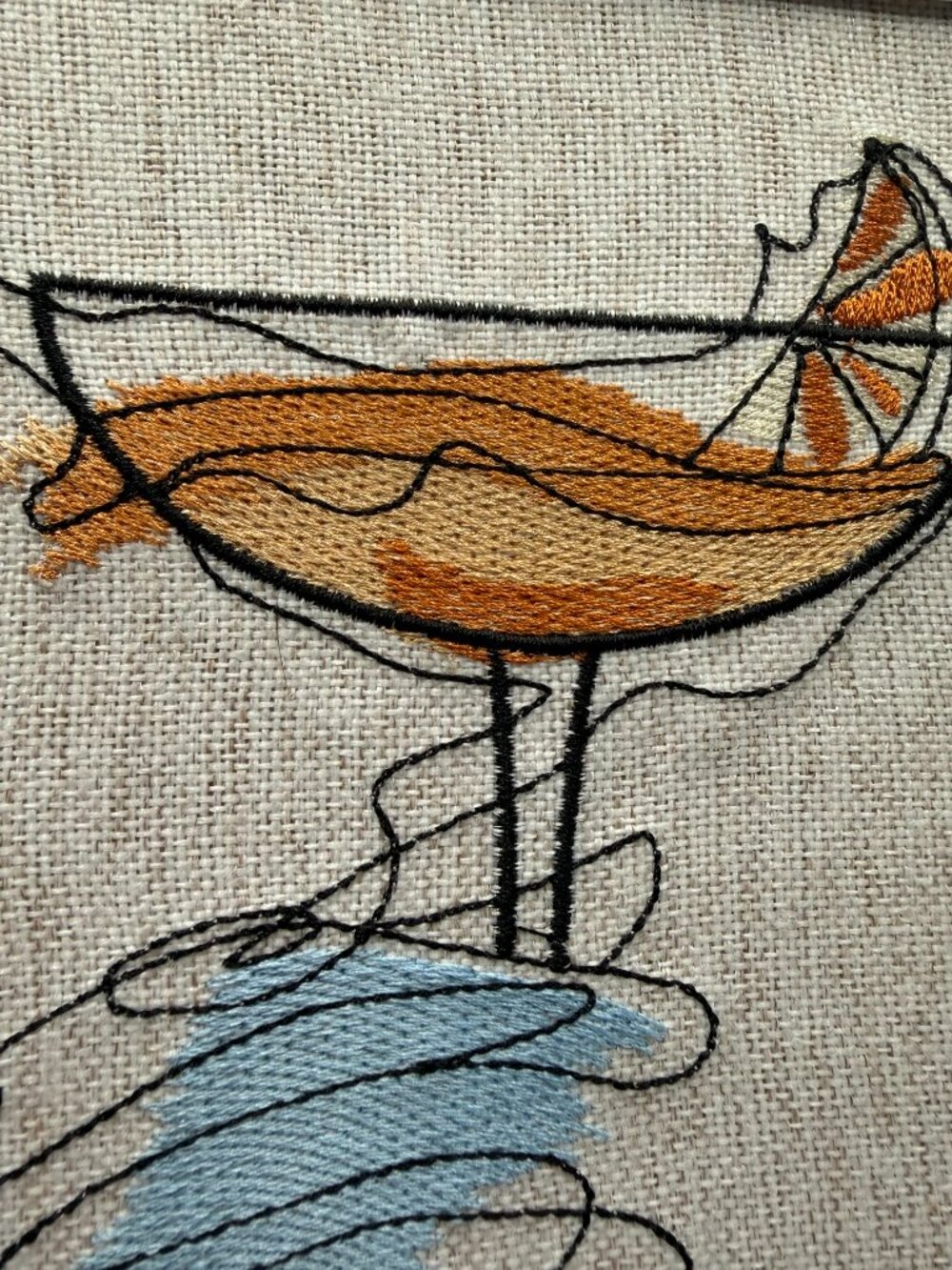 Homemade Martini Embroidery Art 8X10 - Picture 6 of 7